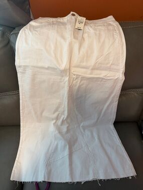 Ashley Stewart White Button-Front Skirt